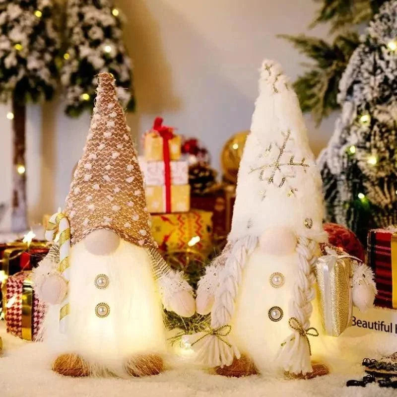 Gnomo de Natal Iluminado com Led para Decoração